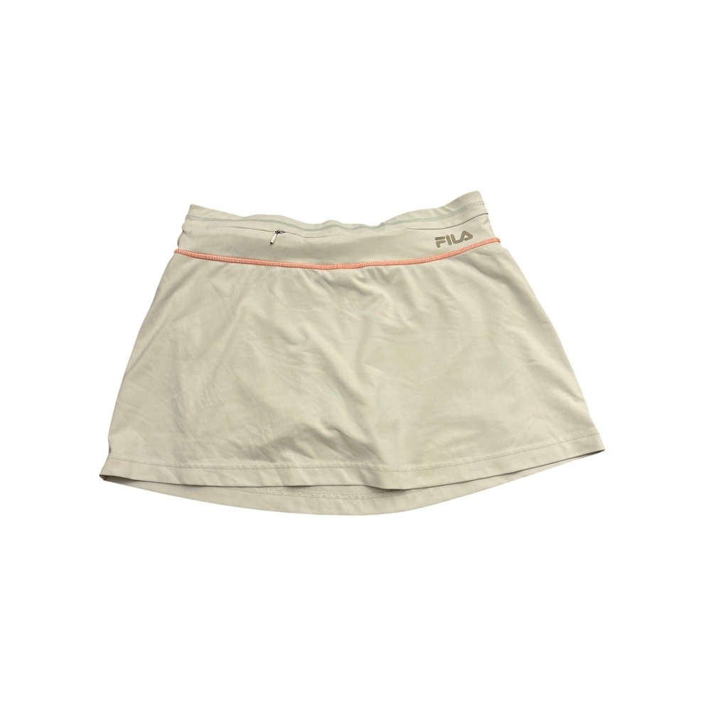 Fila Sport Skort Womens Medium Gray Coral Excellent Activewear Zipper Pocket